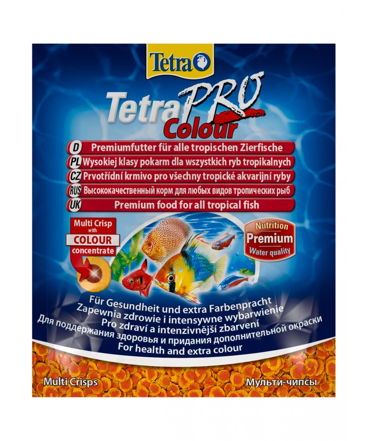 TetraPro Color Crisps корм-чипсы для улучшения окраса всех декоративных рыб 12 г (sachet)