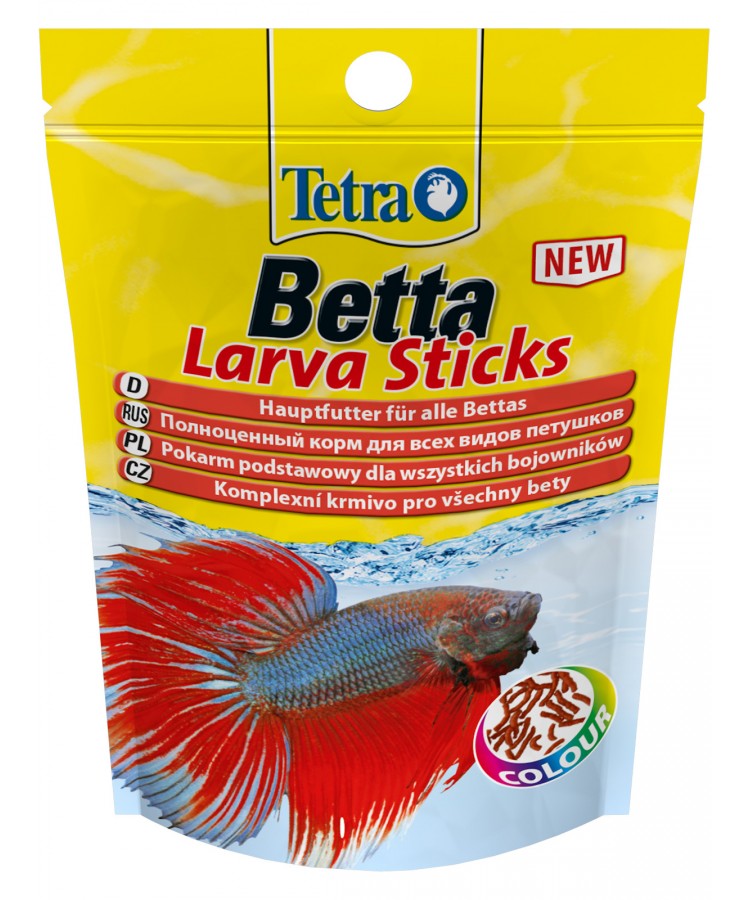 TetraBetta LarvaSticks корм в форме мотыля для петушков и других лабиринтовых рыб 5 г (sachet)