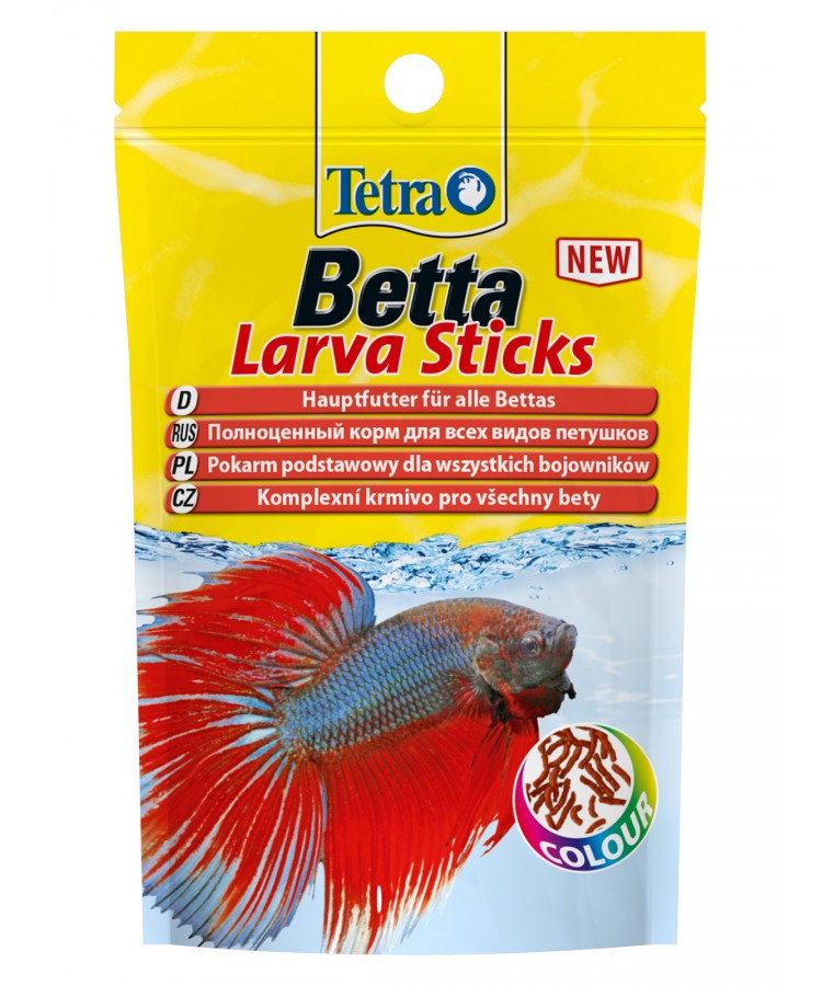 TetraBetta LarvaSticks корм в форме мотыля для петушков и других лабиринтовых рыб 5 г (sachet)