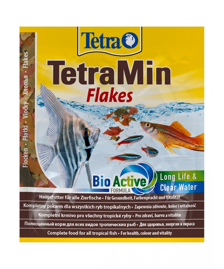 TetraMin корм для всех видов рыб в виде хлопьев 12 г (sachet)