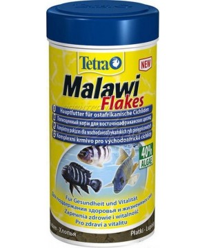 Tetra Malawi Flakes корм с водорослями для растительноядных рыб, хлопья 100 мл