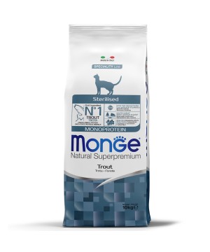 Сухой корм Monge Cat Speciality Line Monoprotein Sterilised для стерилизованных кошек, из форели 10 кг