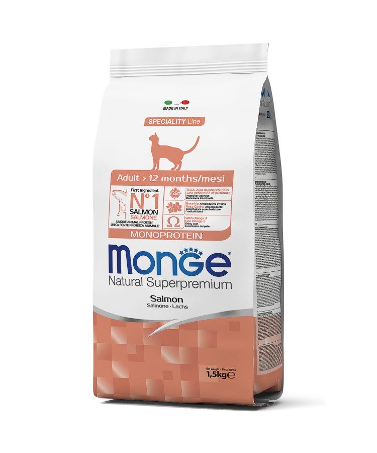 Сухой корм Monge Cat Speciality Line Monoprotein Adult для взрослых кошек, из лосося 1,5 кг