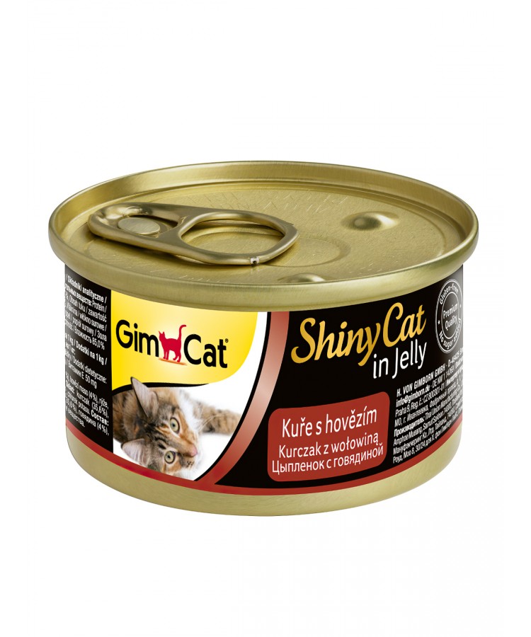 Консервы для кошек Gimcat ShinyCat из цыпленка с говядиной 70 грамм