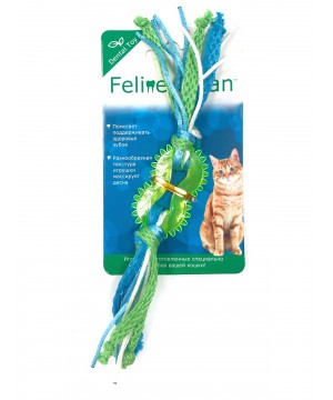 Feline Clean игрушка для кошек Dental Колечко прорезыватель с лентами, резина