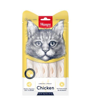 Wanpy Cat Лакомство для кошек «нежное пюре» из курицы 70 г