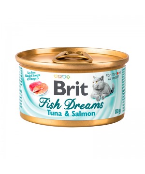 Консервы суперпремиум класса для кошек Brit (Брит) Care Fish Dreams с тунцом и лососем 80 гр.