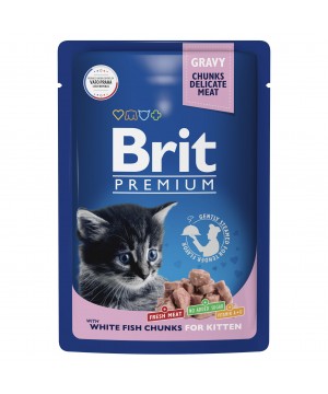 Brit (Брит) Premium Пауч белая рыба в соусе для котят 85 гр.