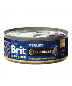 Brit (Брит) Premium by Nature консервы с мясом перепёлки для стерилизованных кошек 100 гр.