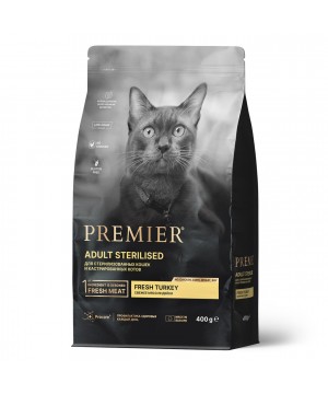 Premier Cat Turkey STERILISED (Свежее мясо индейки для кошек) 400 г