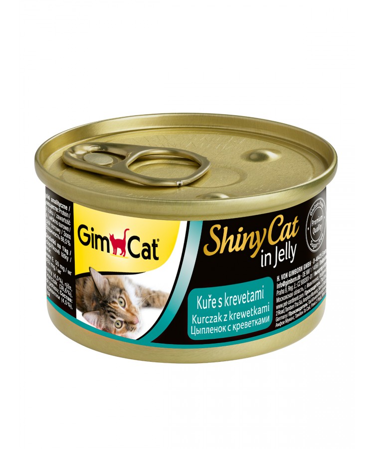 Консервы для кошек Gimcat ShinyCat из цыпленка с креветками 70 грамм