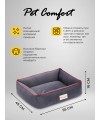 Лежанка Pet Comfort для кошек и собак миниатюрных пород, Golf Vita 01, размер XS 45х55 см, серый