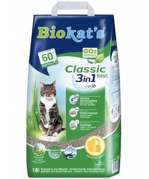 BIOKAT'S CLASSIC FRESH наполнитель комкующийся c ароматизатором 18 л