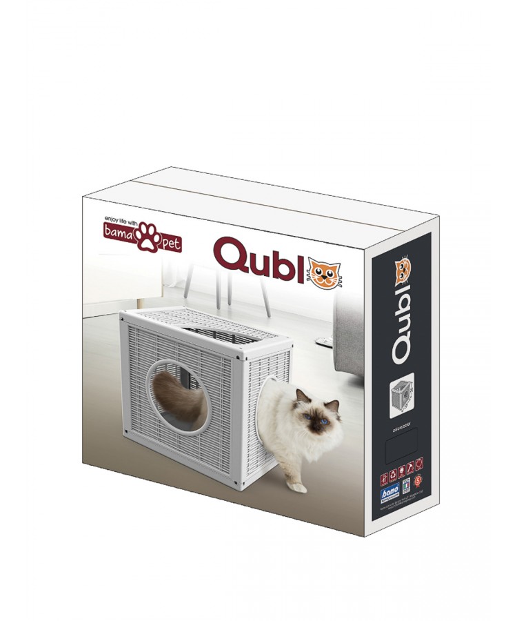 BAMA PET домик для кошек QUBLO 35x35x35h см, белый