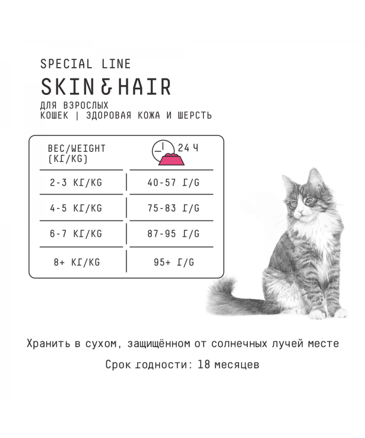 AJO Cat Skin & Hair Сухой корм для кошек здоровая кожа и красивая шерсть 0,4 кг