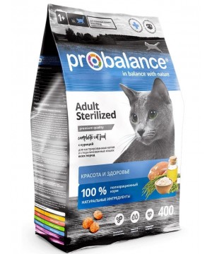 Сухой корм для кошек Probalance (Пробаланс) Sterilized с курицей, 400 г