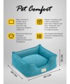 Лежанка Pet Comfort для кошек и собак мелких пород, Alpha Mirandus 43, размер S 50х60 см, бирюзовый