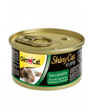 GimCat ShinyCat консервы для кошек из цыпленка с ягненком 70 г * 24 шт