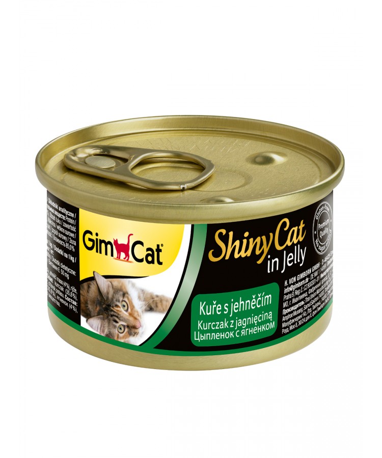 GimCat ShinyCat консервы для кошек из цыпленка с ягненком 70 г * 24 шт