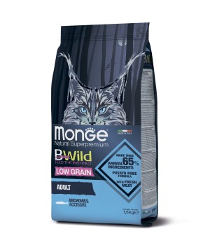 Monge BWild Cat Anchovies корм для взрослых кошек с анчоусами 1,5 кг