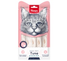Wanpy Cat Лакомство для кошек «нежное пюре» из тунца и креветок 70 г