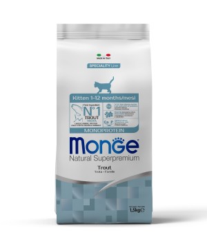 Сухой корм Monge Cat Speciality Line Monoprotein для котят и беременных кошек, из форели 1,5 кг