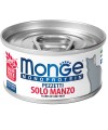 Влажный корм Monge Cat Monoprotein для кошек, мясные хлопья из мяса говядины, консервы 80 г