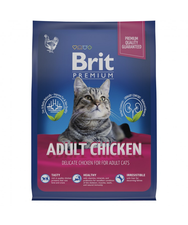 Brit Premium Cat Adult Chicken с курицей для взрослых кошек 400 гр.