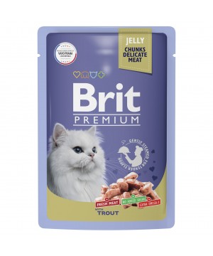 Brit (Брит) Premium Пауч форель в желе для взрослых кошек 85 гр.