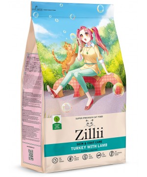 ZILLII (Зилли) Cat Skin & Coat Carel 0,4кг индейка и ягненок сухой для кошек, здоровье кожи и шерсти