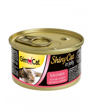 GimCat ShinyCat консервы для кошек из курицы с крабом 70 г * 24 шт