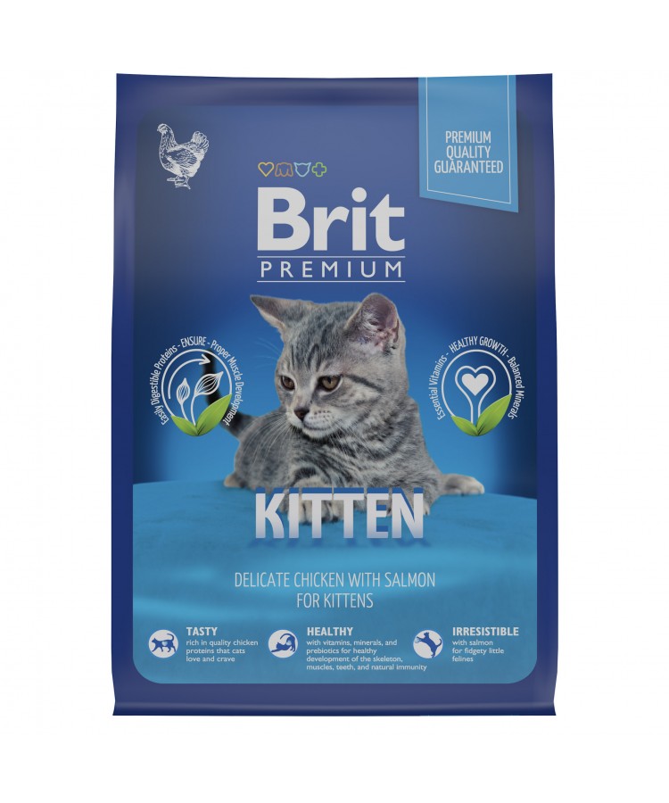 Brit Premium Cat Kitten с курицей и лососем для котят 400 гр.