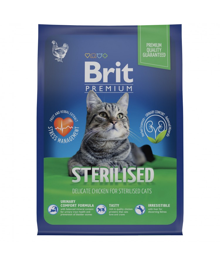 Brit Premium Cat Sterilised Chicken с курицей для стерилизованных кошек 2 кг