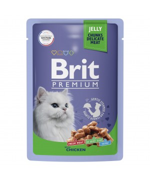 Brit (Брит) Premium Пауч цыпленок в желе для взрослых кошек 85 гр.