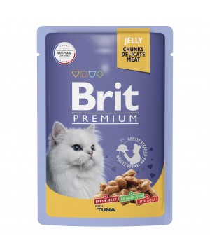 Brit (Брит) Premium влажный корм для взрослых кошек тунец в желе 85 гр.