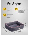 Лежанка Pet Comfort для кошек и собак мелких пород, Golf Vita 01, размер S 60х75 см, серый