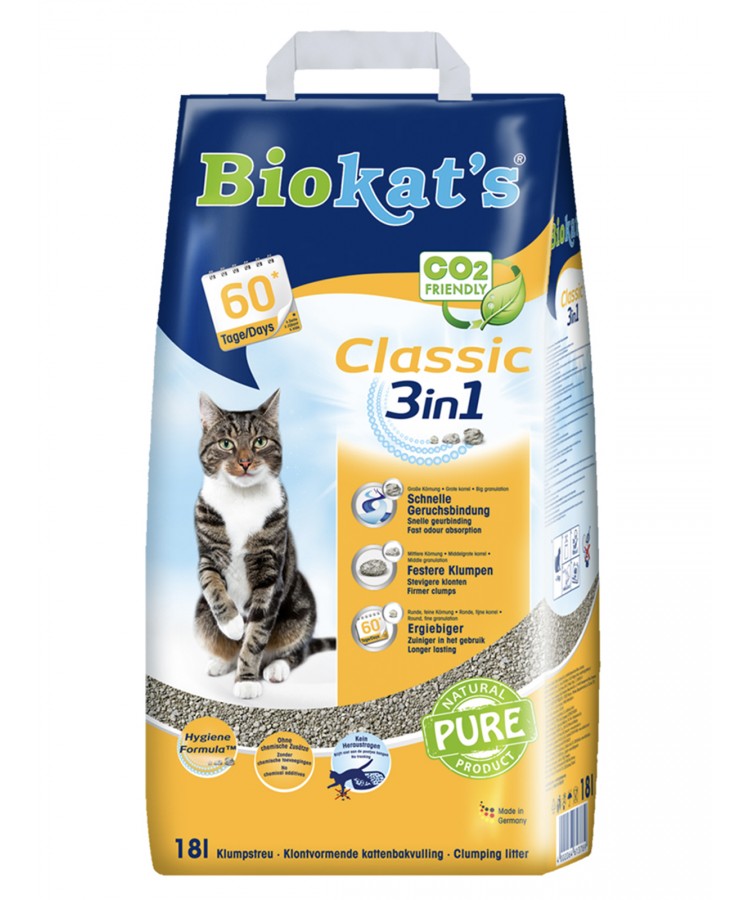 BIOKAT'S CLASSIC наполнитель комкующийся 18 л (18 кг)