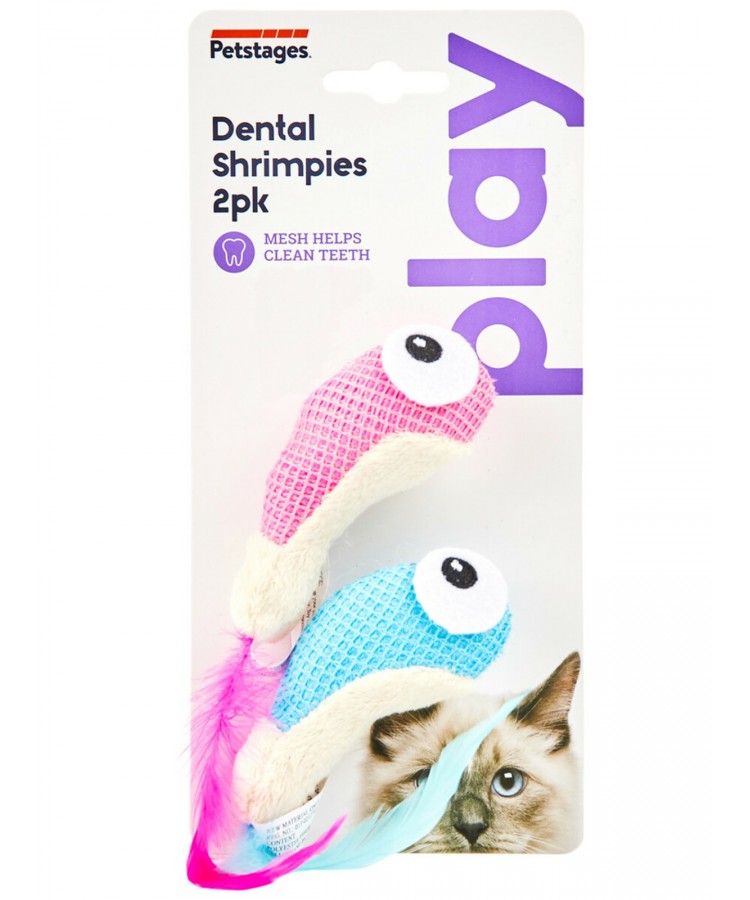 Игрушка Petstages Dental "Креветки", для кошек, с кошачьей мятой, 2 шт, 7 см