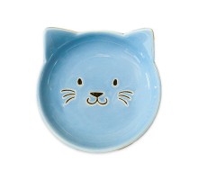 Блюдце Mr.Kranch керамическое Мордочка кошки 80 мл голубое