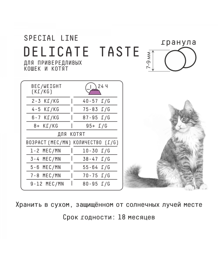 AJO Cat Delicate Taste Сухой корм для привередливых кошек и котят 0,4 кг