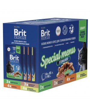 Brit (Брит) Premium Особое меню в соусе для стерилизованных кошек 14*85 г