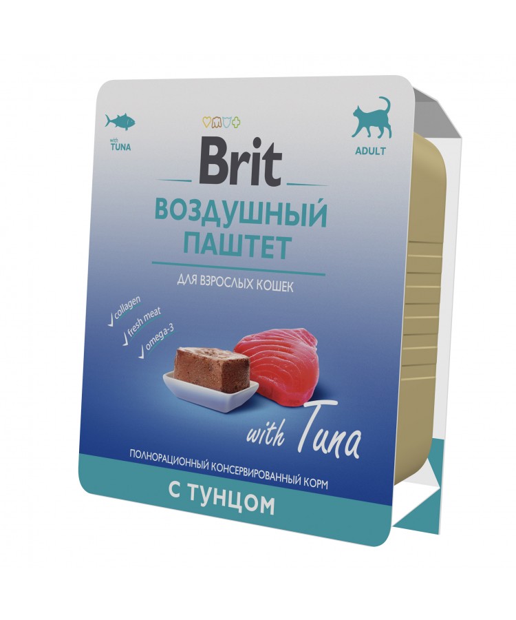 Brit Premium Воздушный паштет с тунцом для взрослых кошек 100 гр.