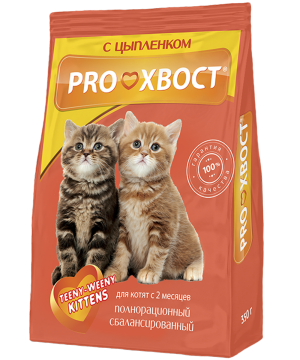 Сухой корм для котят ProХвост с цыпленком 350 г