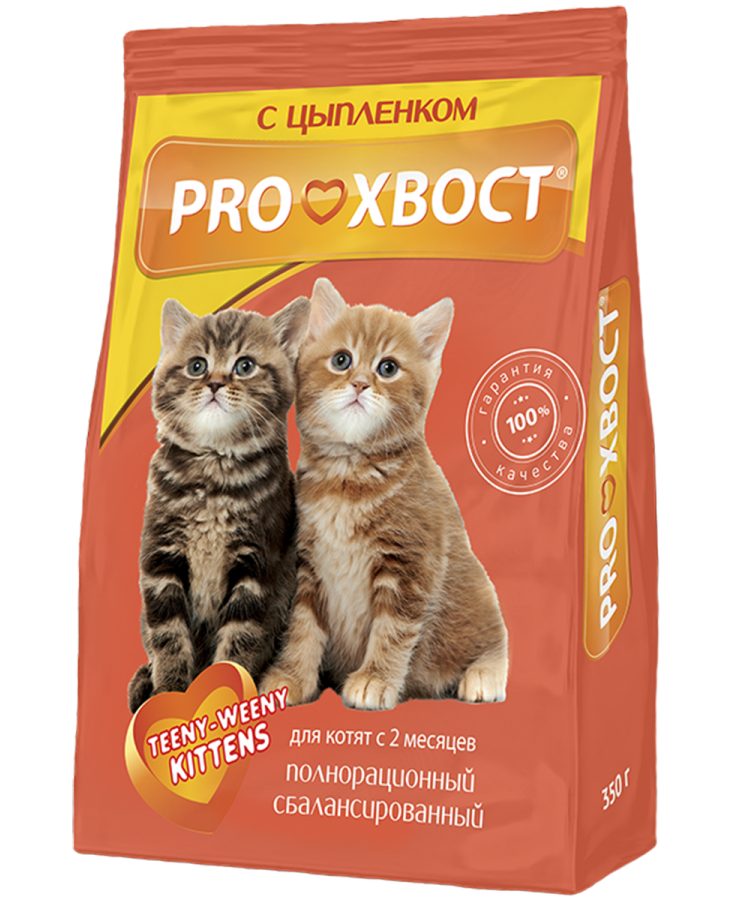 Сухой корм для котят ProХвост с цыпленком 350 г