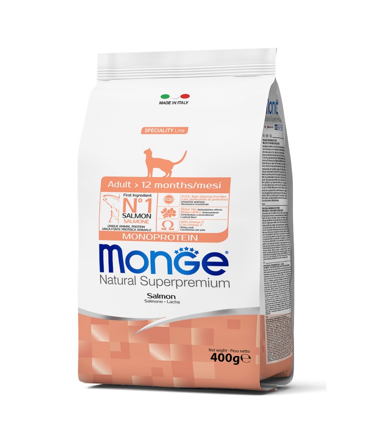 Сухой корм Monge Cat Speciality Line Monoprotein Adult для взрослых кошек, из лосося 400 г