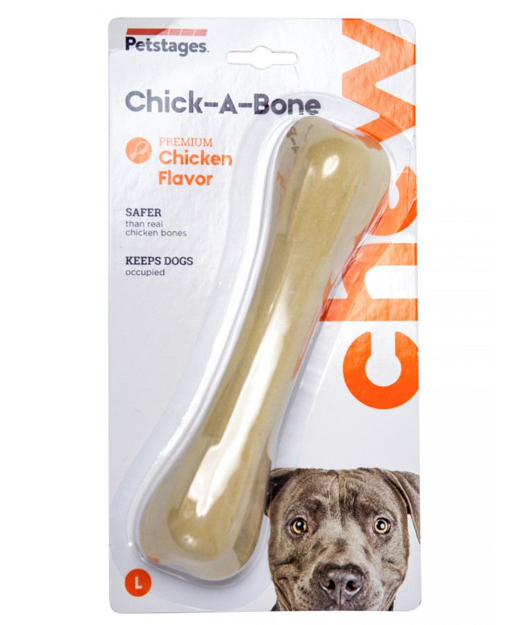 Игрушка Petstages Chick-A-Bone косточка с ароматом курицы, для собак, большая, 18 см