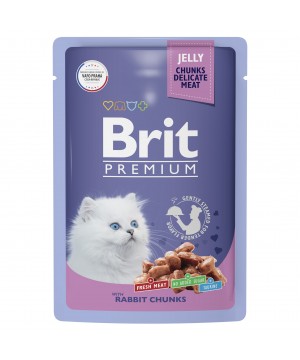 Brit (Брит) Premium влажный корм для котят кролик в желе 85 гр.