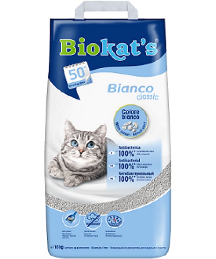 Комкующийся наполнитель BIOKAT'S BIANCO белый 10 кг * 2 шт