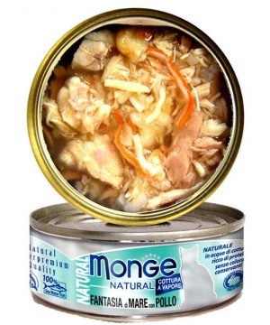 Консервы для кошек Monge Cat Natural морепродукты с курицей 80 г