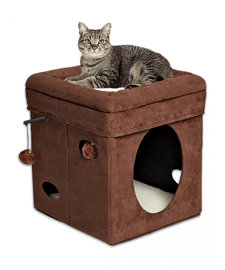 Домик лежанка для кошки MIDWEST CURRIOUS CAT CUBE 38,4Х38,4Х42H СМ